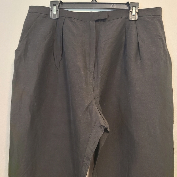 Rachel Comey Black Linen Blend Pleated Pants - Picture 2 of 7